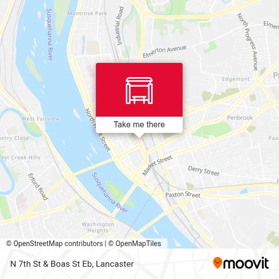 N 7th St & Boas St Eb map