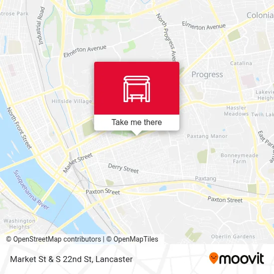 Market St & S 22nd St map