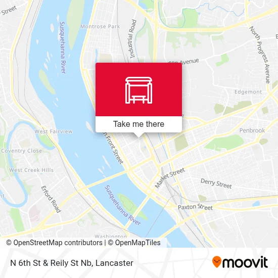 N 6th St & Reily St Nb map