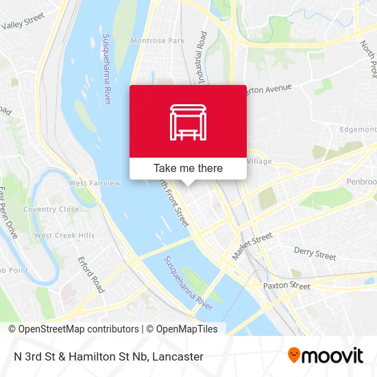 N 3rd St & Hamilton St Nb map