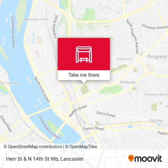 Herr St & N 14th St Wb map