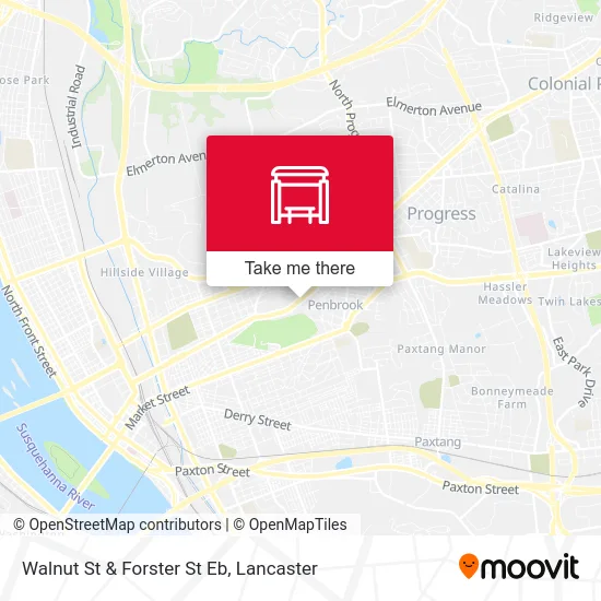 Walnut St & Forster St Eb map