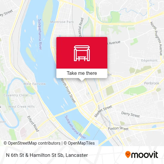 N 6th St & Hamilton St Sb map