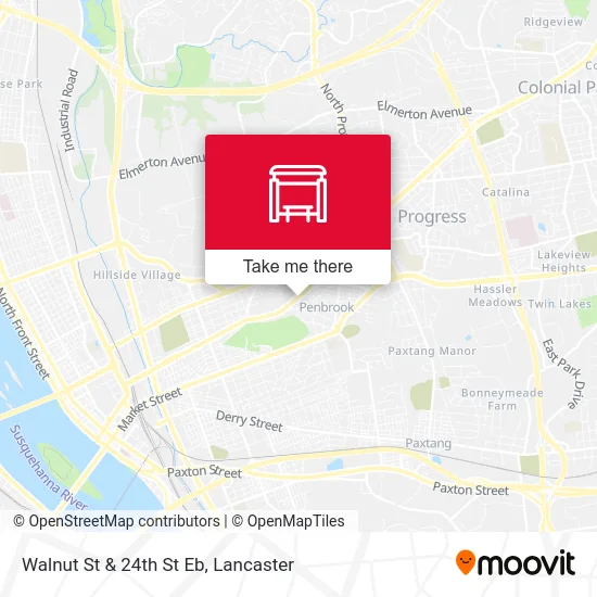 Walnut St & 24th St Eb map