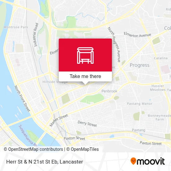 Herr St & N 21st St Eb map