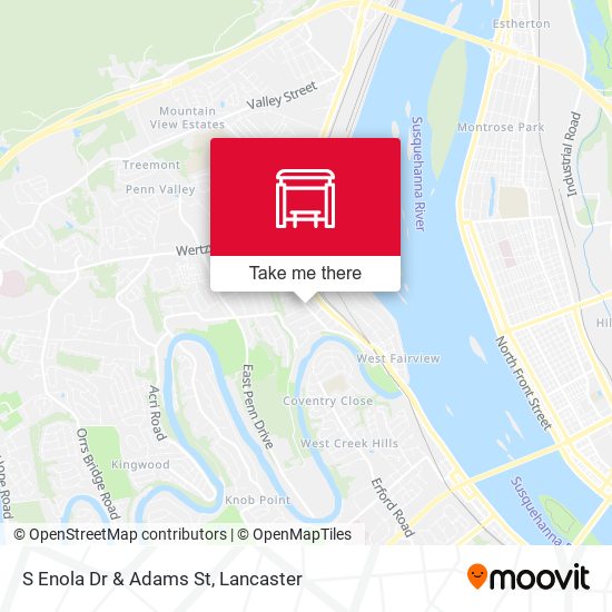 S Enola Dr & Adams St map