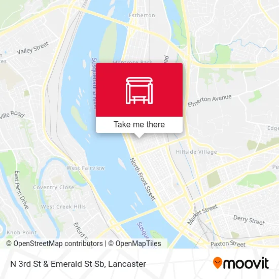 N 3rd St & Emerald St Sb map