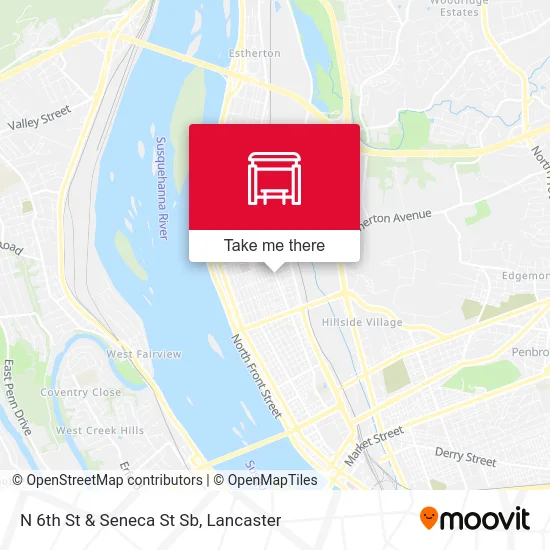 N 6th St & Seneca St Sb map