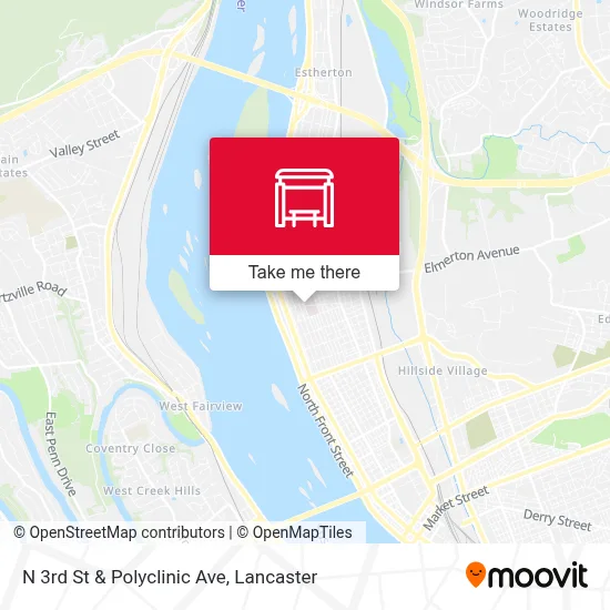 N 3rd St & Polyclinic Ave map