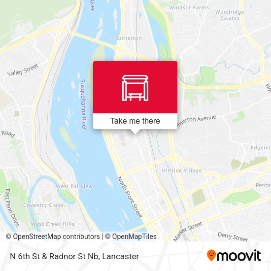 N 6th St & Radnor St Nb map