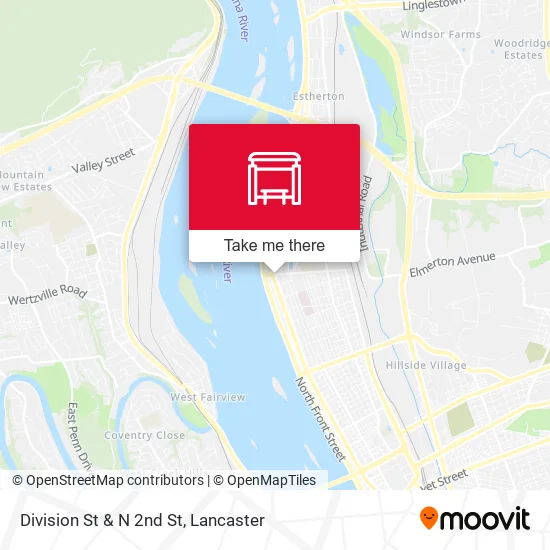Mapa de Division St & N 2nd St