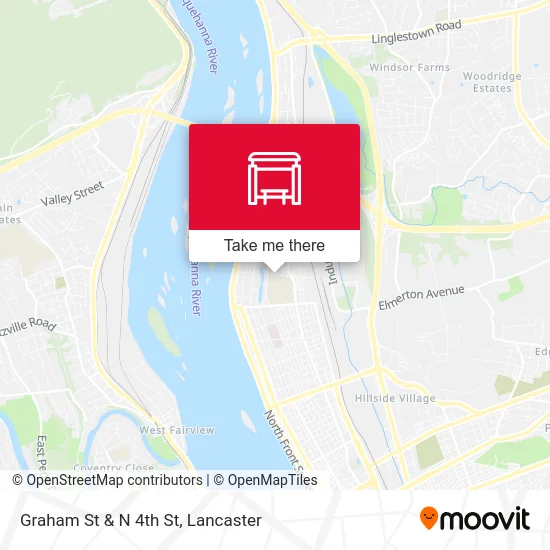 Graham St & N 4th St map