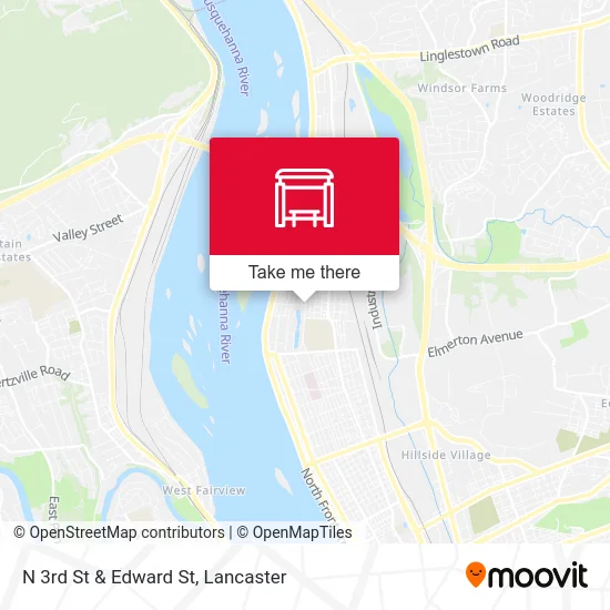 N 3rd St & Edward St map