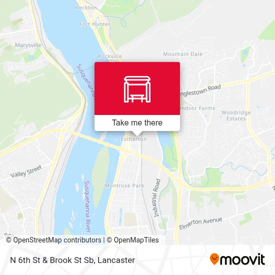 N 6th St & Brook St Sb map