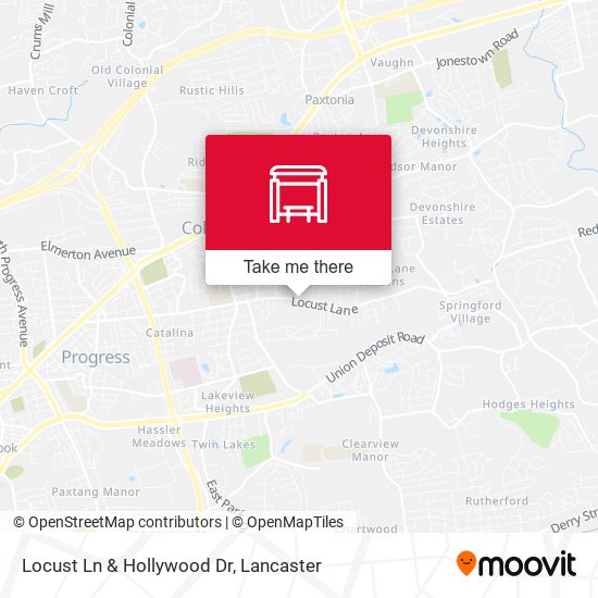 Locust Ln & Hollywood Dr map