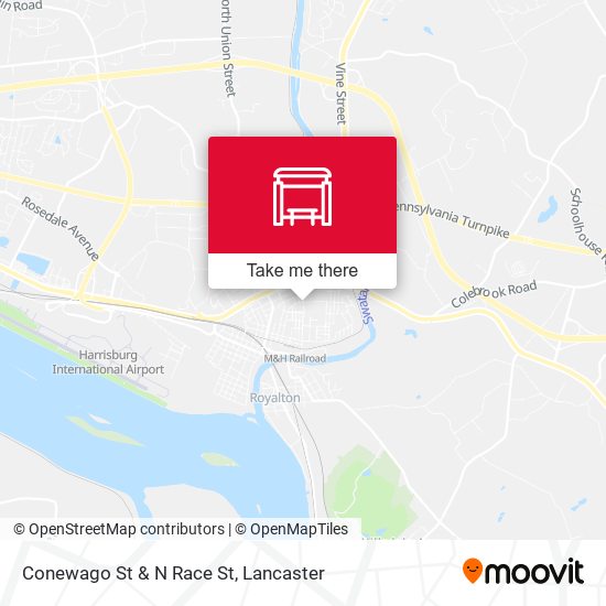 Conewago St & N Race St map