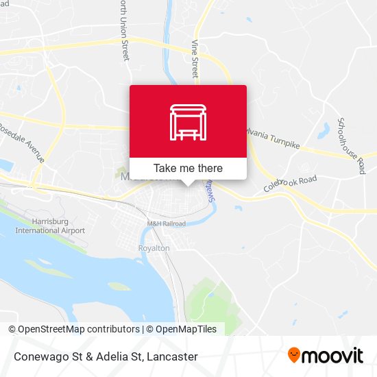 Conewago St & Adelia St map