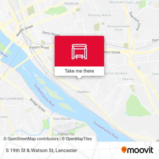 S 19th St & Watson St map