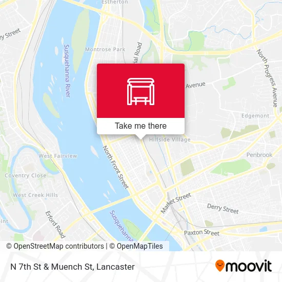 N 7th St & Muench St map