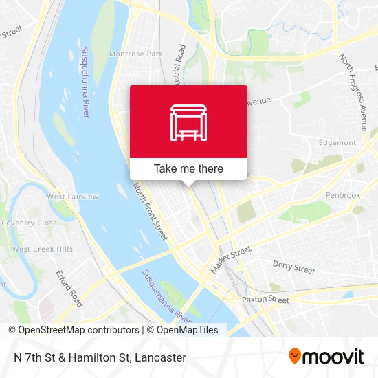 N 7th St & Hamilton St map