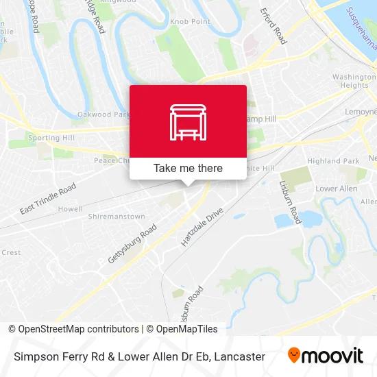 Simpson Ferry Rd & Lower Allen Dr Eb map