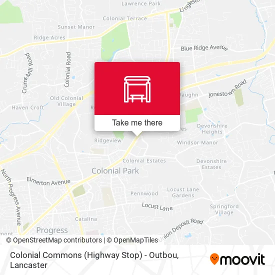 Colonial Commons (Highway Stop) - Outbou map