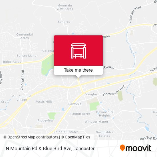 Mapa de N Mountain Rd & Blue Bird Ave