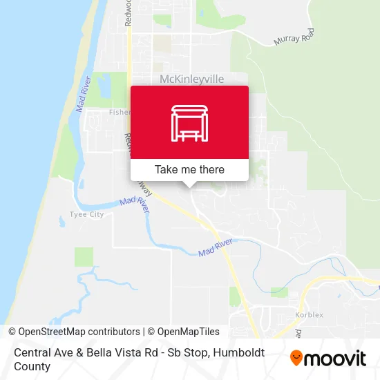 Mapa de Central Ave & Bella Vista Rd - Sb Stop