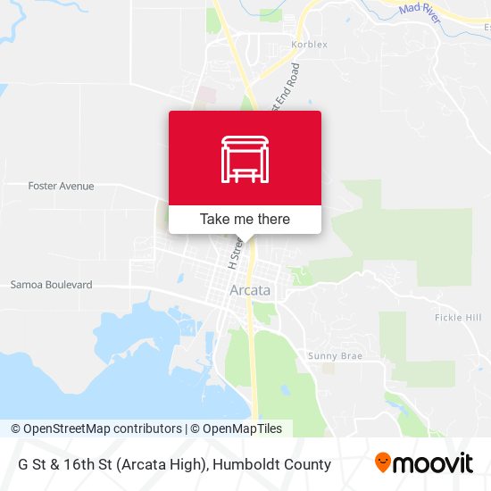 G St & 16th St (Arcata High) map