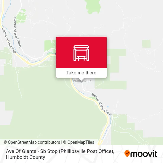 Ave Of Giants - Sb Stop (Phillipsville Post Office) map