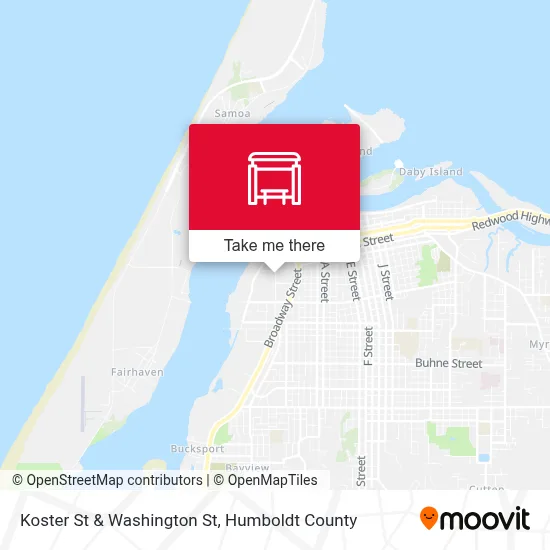 Koster St & Washington St map