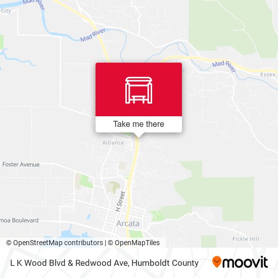 L K Wood Blvd & Redwood Ave map