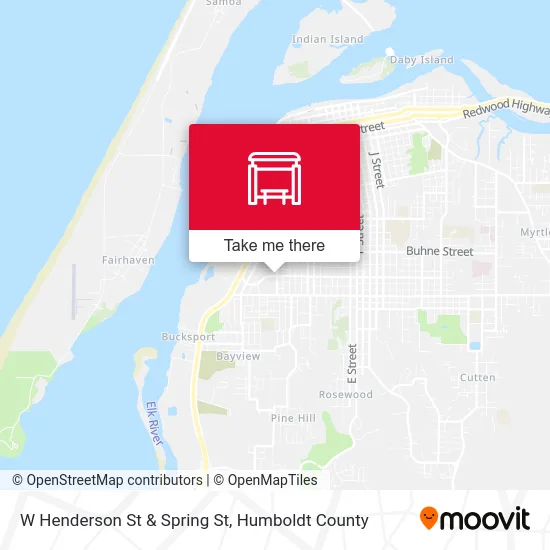 W Henderson St & Spring St map