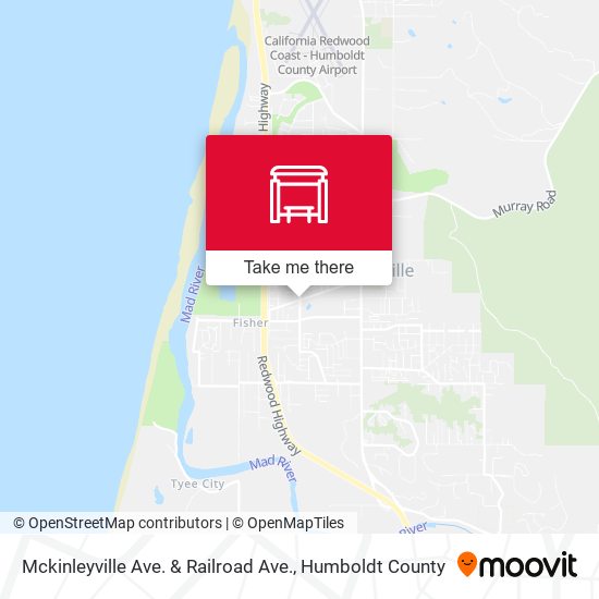 Mckinleyville Ave. & Railroad Ave. map