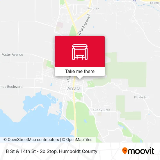 B St & 14th St - Sb Stop map