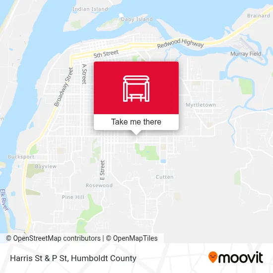 Harris St & P St map