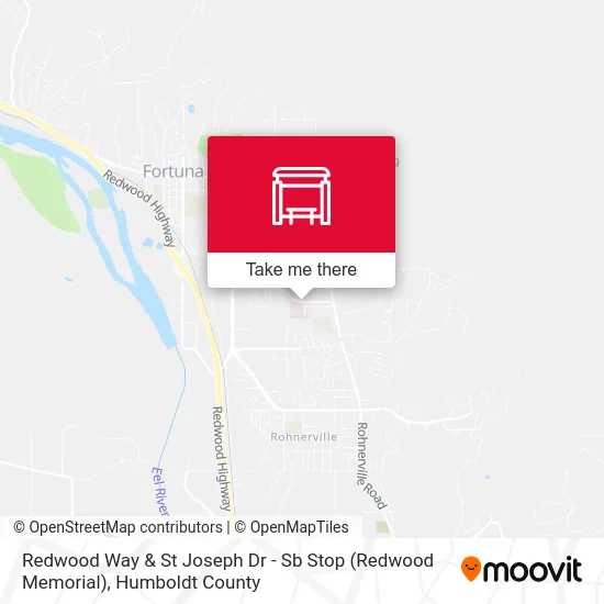Redwood Way & St Joseph Dr - Sb Stop (Redwood Memorial) map