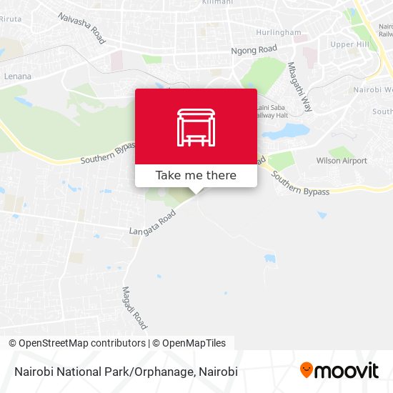 Nairobi National Park / Orphanage map