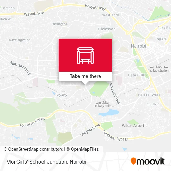 Moi Girls' School Junction map