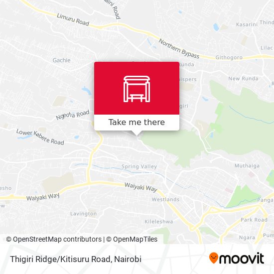 Thigiri Ridge/Kitisuru Road map