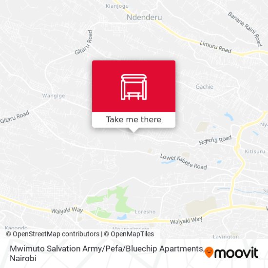 Mwimuto Salvation Army / Pefa / Bluechip Apartments map