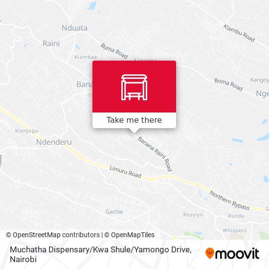 Muchatha Dispensary / Kwa Shule / Yamongo Drive map