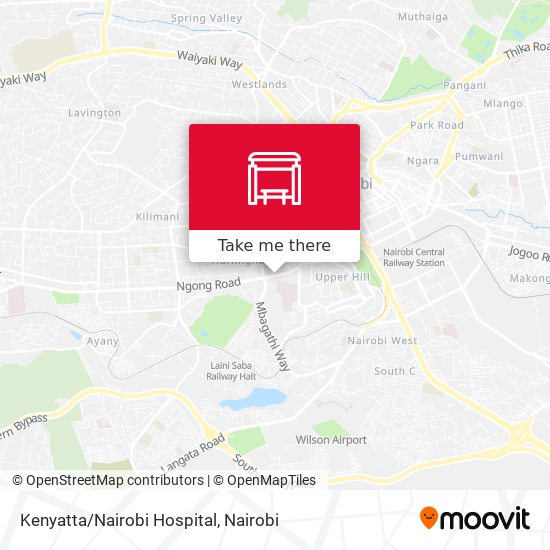 Kenyatta/Nairobi Hospital map