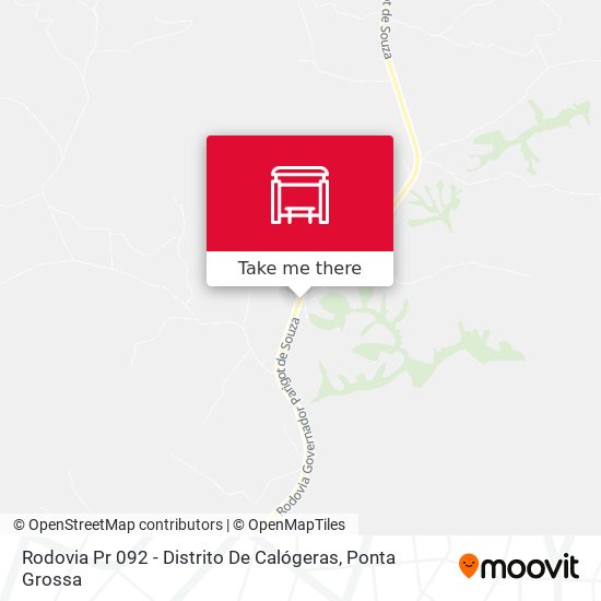 Rodovia Pr 092 - Distrito De Calógeras map