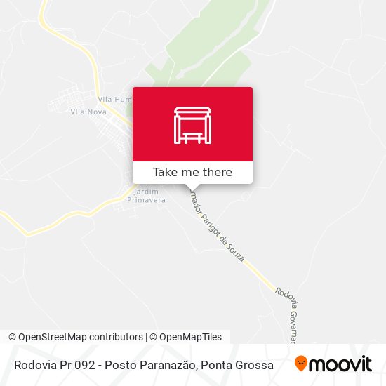 Mapa Rodovia Pr 092 - Posto Paranazão