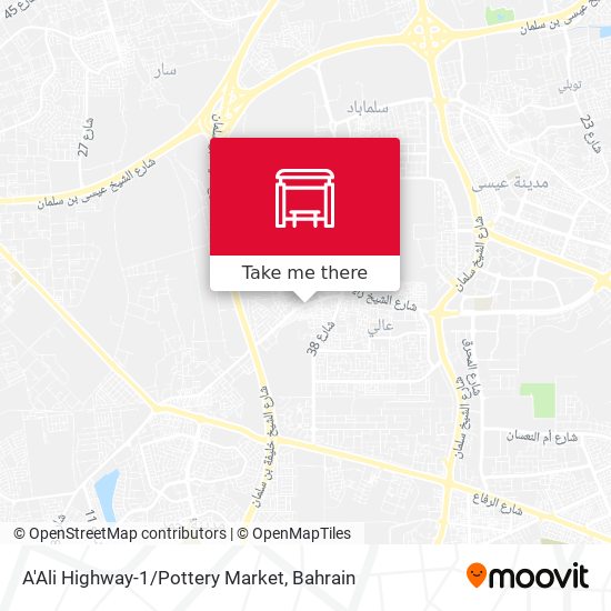 A'Ali Highway-1/Pottery Market map