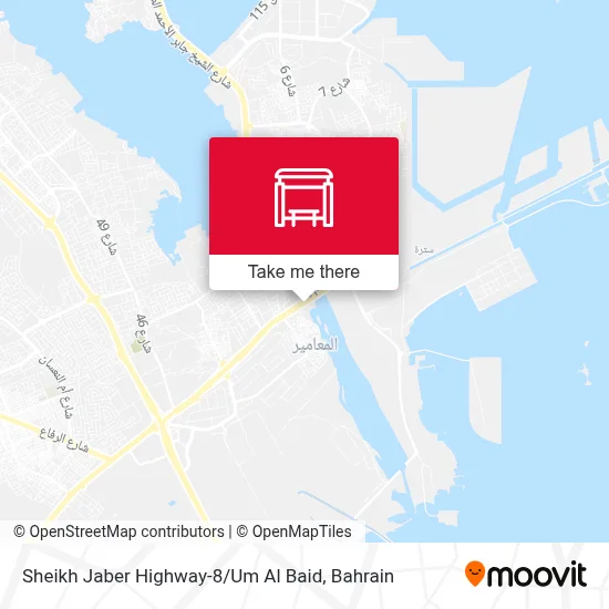 Sheikh Jaber Highway-8 / Um Al Baid map