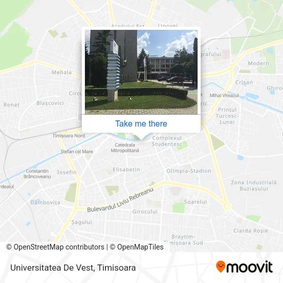 Universitatea De Vest map