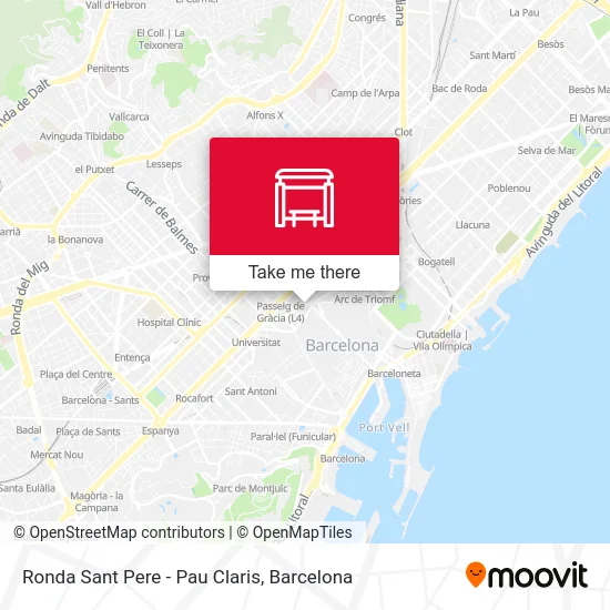 mapa Ronda Sant Pere - Pau Claris