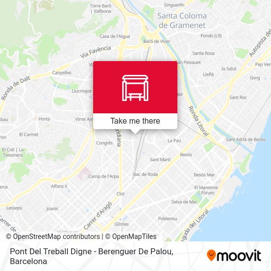 Pont Del Treball Digne - Berenguer De Palou map